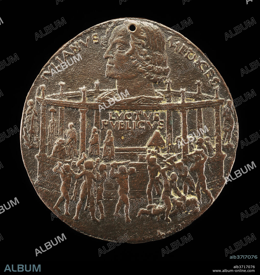 BERTOLDO DI GIOVANNI. The Murder of Giuliano I de' Medici (The Pazzi Consiracy Medal) [reverse]. Dated: 1478. Dimensions: overall (diameter): 6.6 cm (2 5/8 in.)  gross weight: 77.48 gr (0.171 lb.)  axis: 12:00. Medium: bronze.